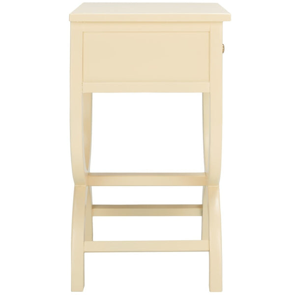 Safavieh Maxine Accent Table With Storage Drawer  XII23 Vanilla Wood AMH6608E