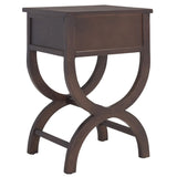 Safavieh Maxine Accent Table With Storage Drawer  XII23 Walnut Wood AMH6608F