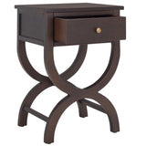 Safavieh Maxine Accent Table With Storage Drawer  XII23 Walnut Wood AMH6608F