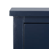 Safavieh Maxine Accent Table With Storage Drawer  XII23 Navy Wood AMH6608G