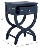 Safavieh Maxine Accent Table With Storage Drawer  XII23 Navy Wood AMH6608G