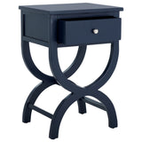 Safavieh Maxine Accent Table With Storage Drawer  XII23 Navy Wood AMH6608G