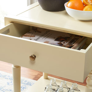 Safavieh Siobhan Accent Table With Storage Drawer XII23 Vanilla Wood AMH6611E