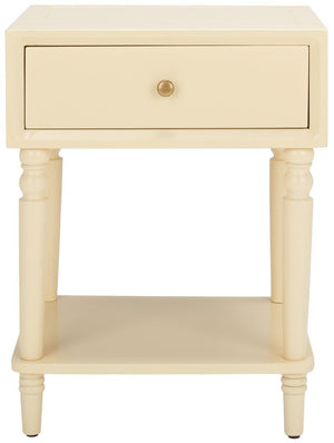 Safavieh Siobhan Accent Table With Storage Drawer XII23 Vanilla Wood AMH6611E