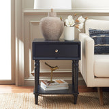 Safavieh Siobhan Accent Table With Storage Drawer XII23 Navy Wood AMH6611G