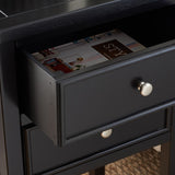 Safavieh Toby Accent Table With Storage Drawers  XII23 Black Wood AMH6625G