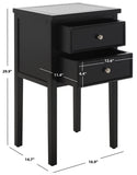 Safavieh Toby Accent Table With Storage Drawers  XII23 Black Wood AMH6625G