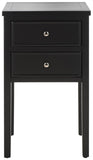 Safavieh Toby Accent Table With Storage Drawers  XII23 Black Wood AMH6625G