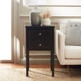 Safavieh Toby Accent Table With Storage Drawers  XII23 Black Wood AMH6625G