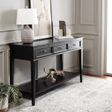 Safavieh Manelin Console With Storage Drawers  Black / Antique Gold AMH6641D