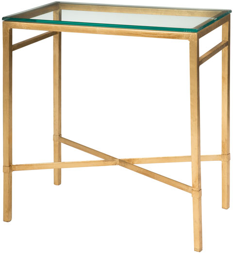 Viggo Antique-Inspired Side Table With Clear Tempered Glass - Glamorous Accent For Any Space