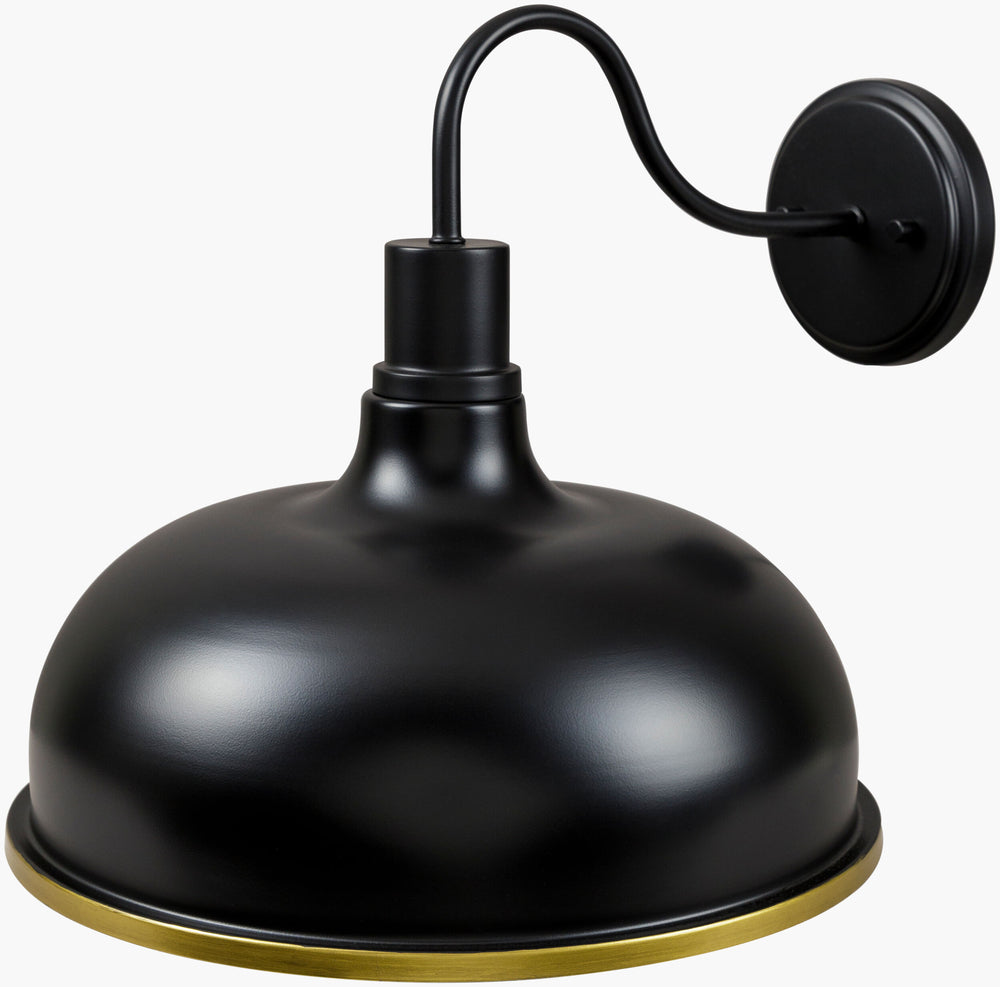 Surya Ammi Industrial Rustic Wall Sconce – 18" X 14" Metal Light Fixture For Vintage Home Décor Style Fixture, Black Iron,Iron,Metal,Metal Ami-004