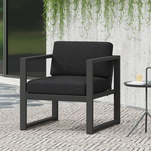 English Elm Christopher Knight Home® - NAVAN Dark Gray Club Chair with Aluminum Frame, Water-Resistant Cushions, Modern Outdoor Comfort 57716.00NS