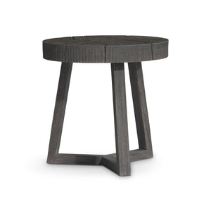 Bernhardt Bernhardt Kaya Outdoor Side Table With Sliced Teak Top & Suar Wood Base, Smoked Truffle Finish X08127