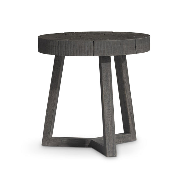Bernhardt Bernhardt Kaya Outdoor Side Table With Sliced Teak Top & Suar Wood Base, Smoked Truffle Finish X08127