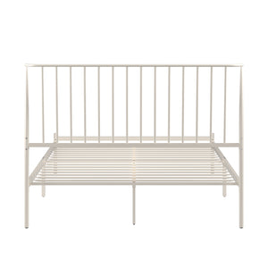 Homelegance By Top-Line Dante Metal Platform Bed with Curved Metal Headboard White Metal
