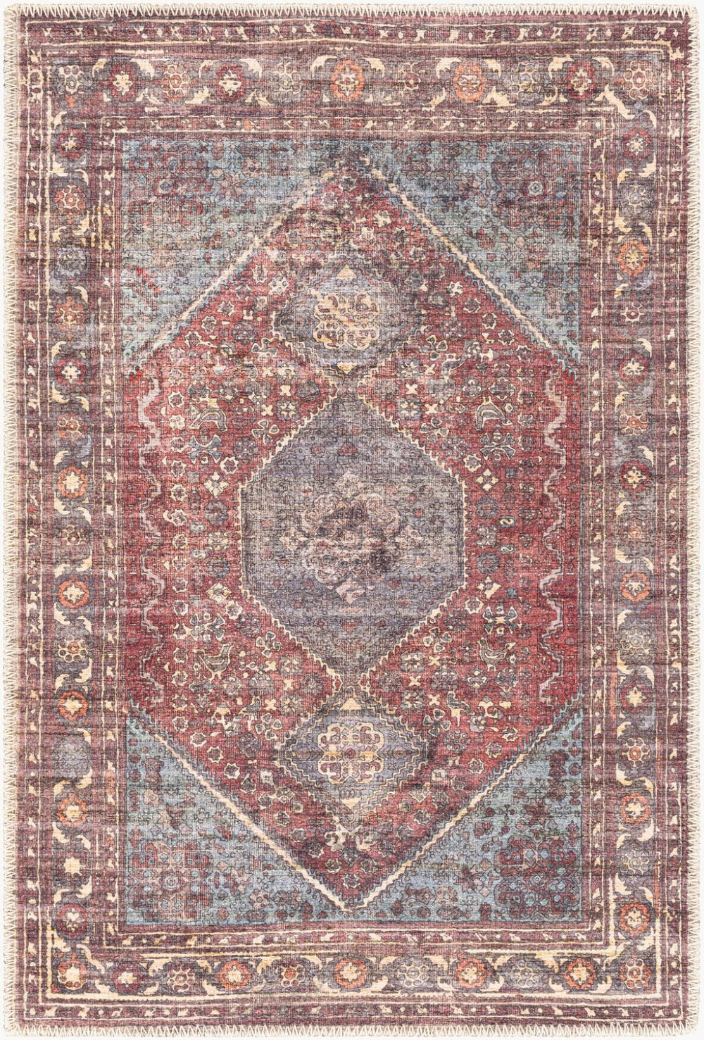 Livabliss Amelie Traditional Chenille Accent Rug Low Pile Woven Entryway Bedroom Floor Mat AML2306-23