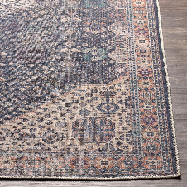 Livabliss Amelie Traditional Chenille Polyester Accent Rug Plush Low Pile for Entryway or Bath Deep Teal, Ice 2'7" x 7'10" AML2307-27710