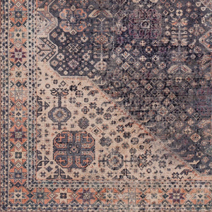 Livabliss Amelie Traditional Chenille Polyester Accent Rug Plush Low Pile for Entryway or Bath Deep Teal, Ice 2'7" x 7'10" AML2307-27710
