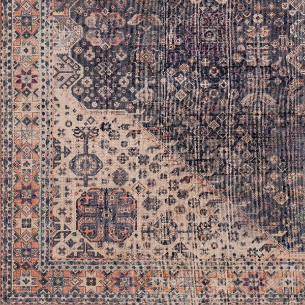 Livabliss Amelie Traditional Chenille Polyester Accent Rug Plush Low Pile for Entryway or Bath Deep Teal, Ice 2'7" x 7'10" AML2307-27710