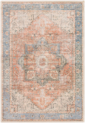 Livabliss Amelie Flatweave Chenille Cotton Rug with Traditional Pattern for Entryways and Hallways Rust, Light Gra 2' x 2'11" AML2309-23