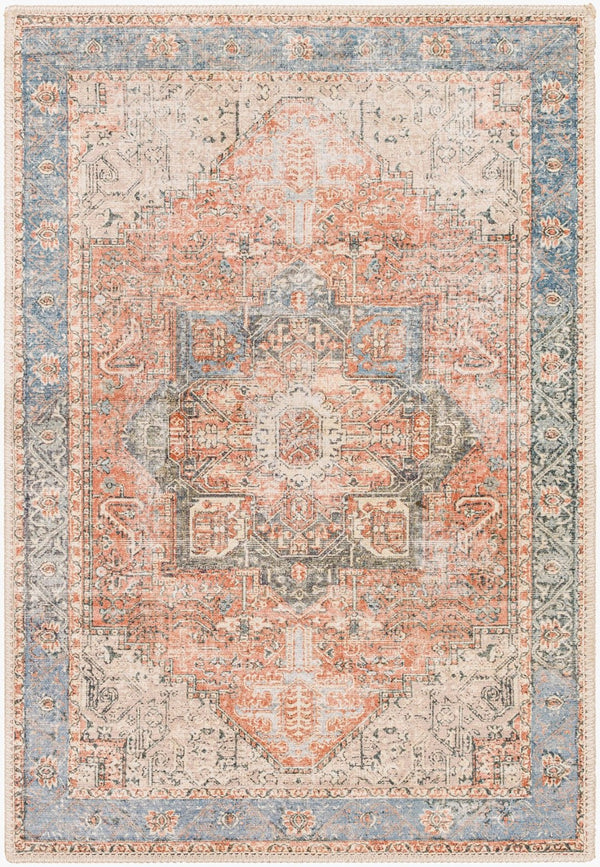 Livabliss Amelie Flatweave Chenille Cotton Rug with Traditional Pattern for Entryways and Hallways Rust, Light Gra 2' x 2'11" AML2309-23