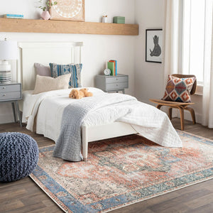 Livabliss Amelie Flatweave Chenille Cotton Rug with Traditional Pattern for Entryways and Hallways Rust, Light Gra 7'10" x 10'2" AML2309-710103
