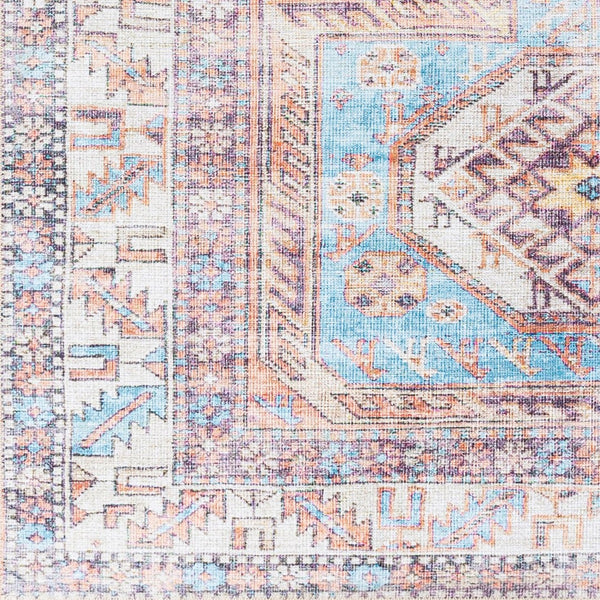 Livabliss Amelie Traditional Chenille Machine Woven Accent Rug for Entryway or Console Table Slate, Coral 2' x 2'11" AML2321-2211