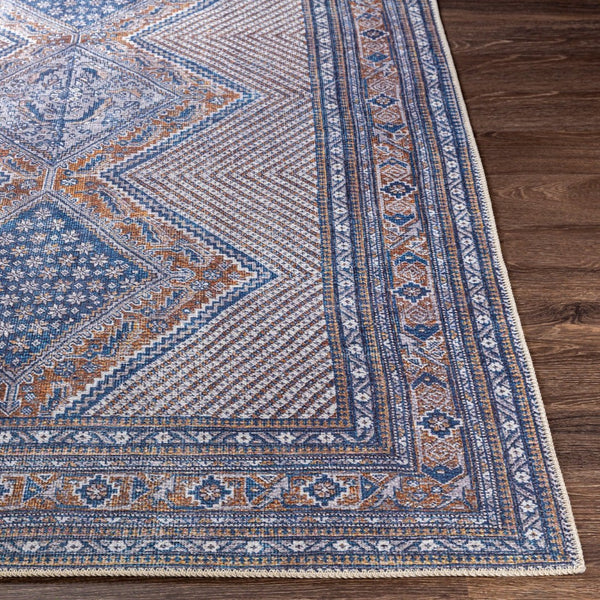Livabliss Amelie Traditional Flatweave Chenille Rug Turkish Craft for Entryways and Bathrooms Dark Blue, Slat 2' x 2'11" AML2323-2211
