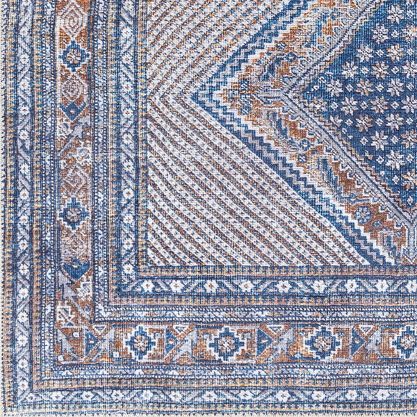 Livabliss Amelie Traditional Flatweave Chenille Rug Turkish Craft for Entryways and Bathrooms Dark Blue, Slat 2' x 2'11" AML2323-2211