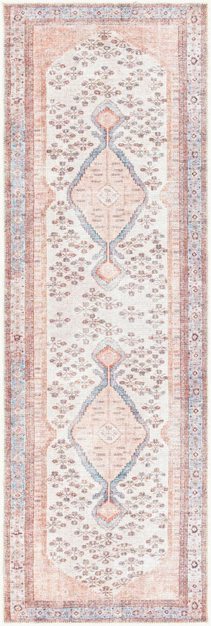 Livabliss Amelie Flatweave Chenille Area Rug Turkish Traditional Pattern for Entryways Hallways Blush, Light Gr 2'7" x 7'10" AML2326-27710