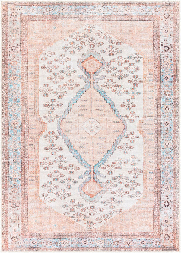 Livabliss Amelie Flatweave Chenille Area Rug Turkish Traditional Pattern for Entryways Hallways Blush, Light Gr 2' x 2'11" AML2326-2211