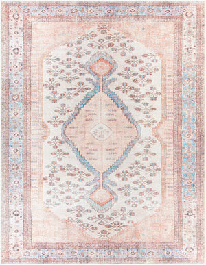 Livabliss Amelie Flatweave Chenille Area Rug Turkish Traditional Pattern for Entryways Hallways Blush, Light Gr 7'10" x 10'2" AML2326-710102