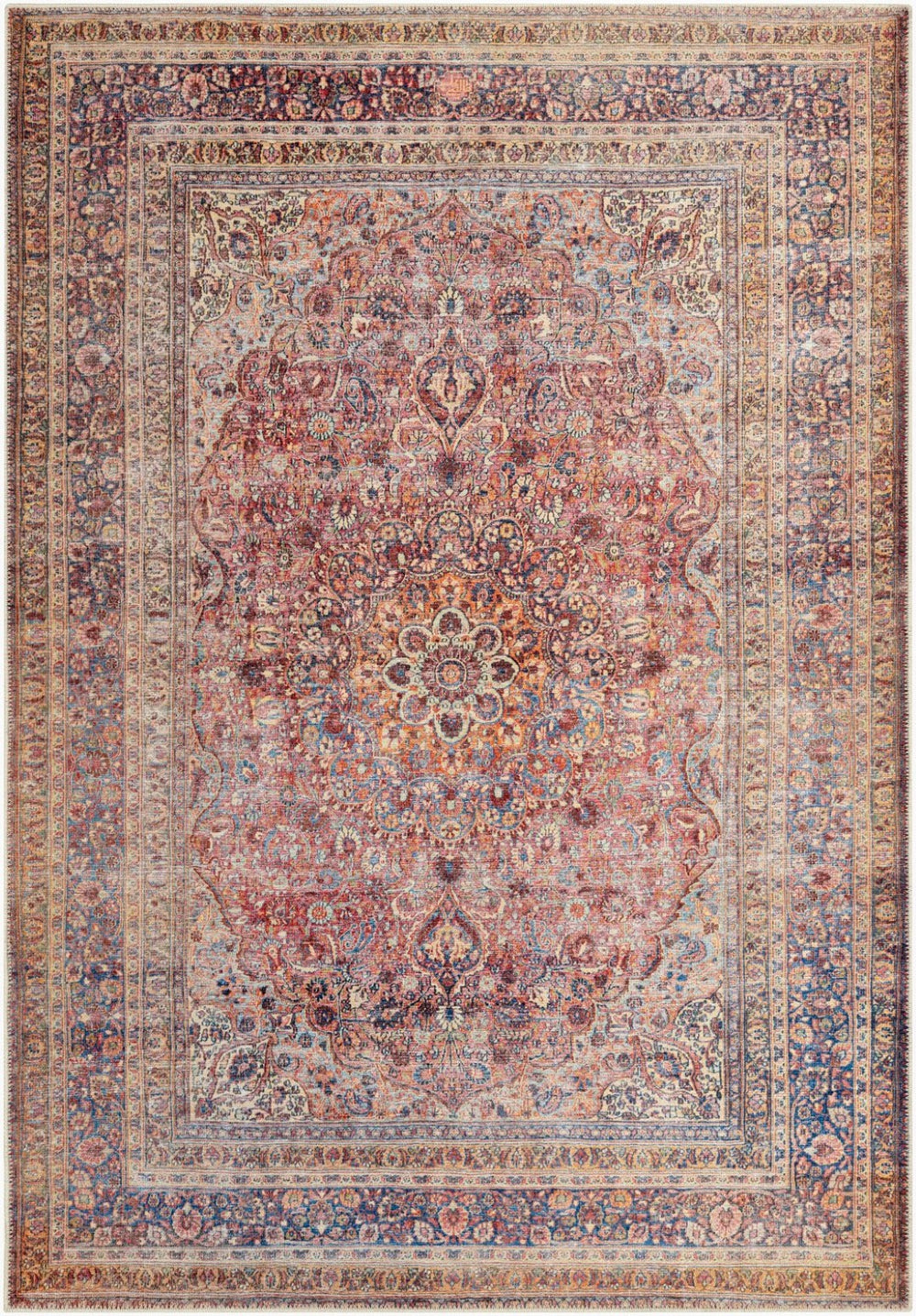 Livabliss Amelie Traditional Chenille Area Rug Low Pile Machine Woven for Living and Dining Rooms Burnt Orange, D 7'10" x 10'2" AML2331-710102