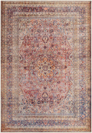 Livabliss Amelie Traditional Chenille Area Rug Low Pile Machine Woven for Living and Dining Rooms Burnt Orange, D 7'10" x 10'2" AML2331-710102