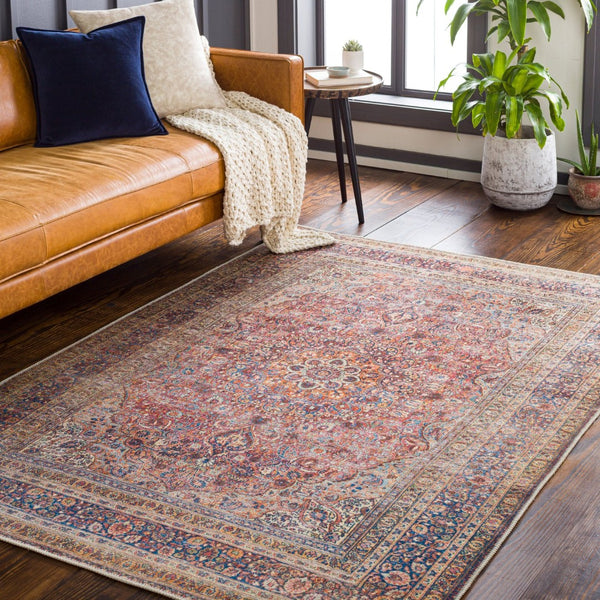 Livabliss Amelie Traditional Chenille Area Rug Low Pile Machine Woven for Living and Dining Rooms Burnt Orange, D 7'10" x 10'2" AML2331-710102