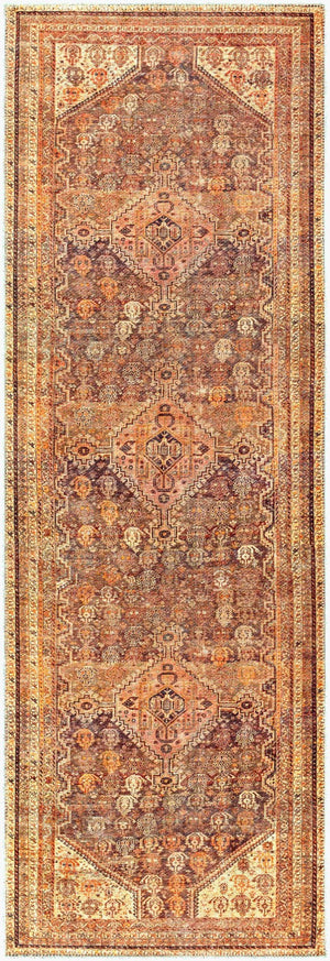 Livabliss Amelie Flatweave Runner Chenille Blend Rug for Hallways Entryways and High Traffic Spaces Brown, Saffron 2'7" x 7'10" AML2333-27710
