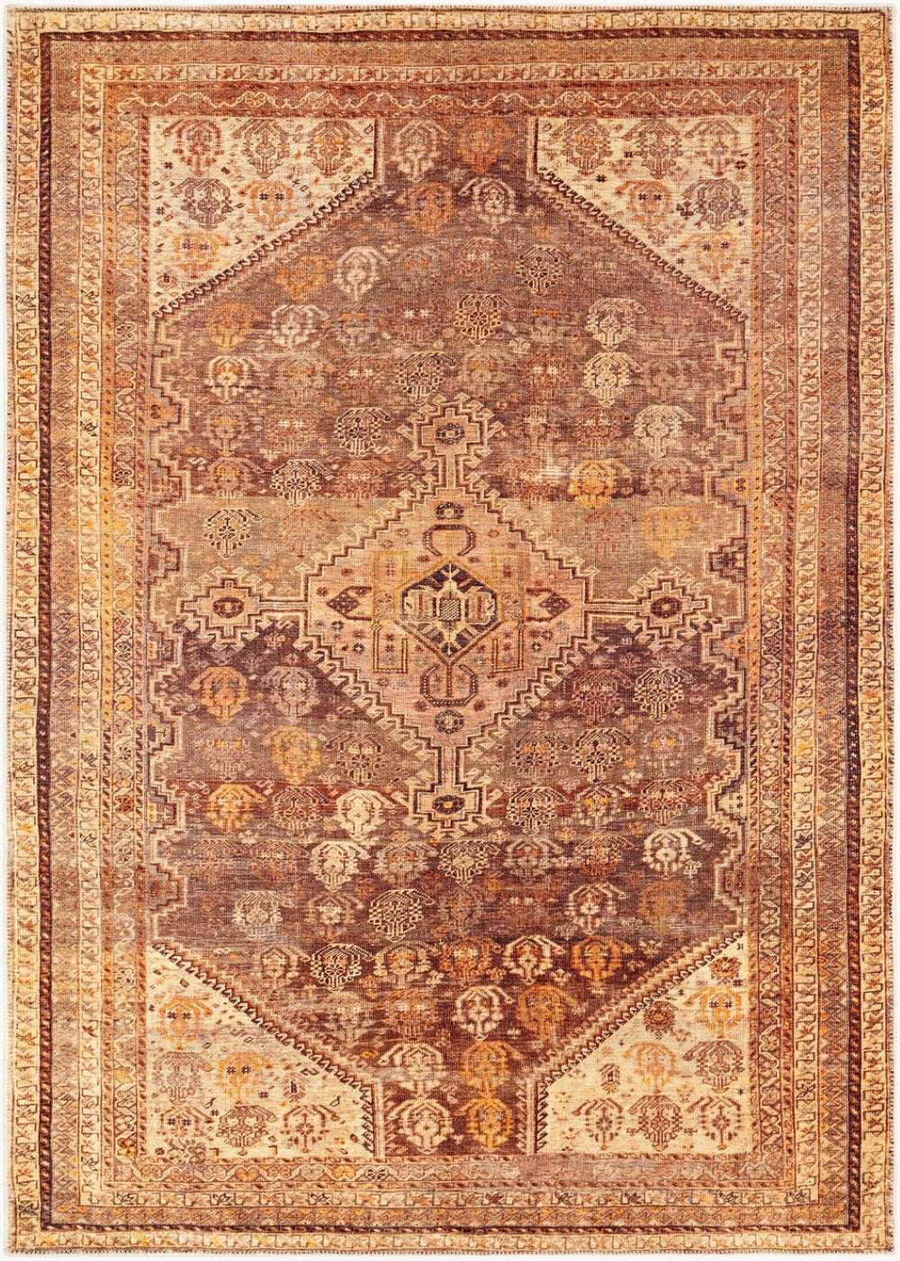Livabliss Amelie Flatweave Runner Chenille Blend Rug for Hallways Entryways and High Traffic Spaces Brown, Saffron 8'10" x 12' AML2333-81012