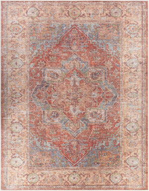 Livabliss Amelie Traditional Flatweave Chenille Area Rug for Living and Dining Rooms Denim, Burnt Or 7'10" x 10'2" AML2336-710102