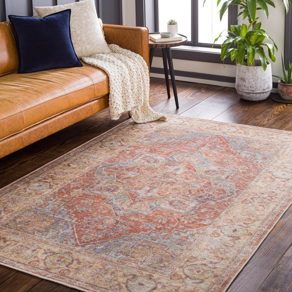 Livabliss Amelie Traditional Flatweave Chenille Area Rug for Living and Dining Rooms Denim, Burnt Or 8'10" x 12' AML2336-81012