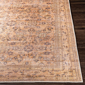 Livabliss Amelie Traditional Chenille Area Rug Soft Low Pile Machine Woven for Living Dining Rooms Brown, Mustard 7'10" x 10'2" AML2338-710102