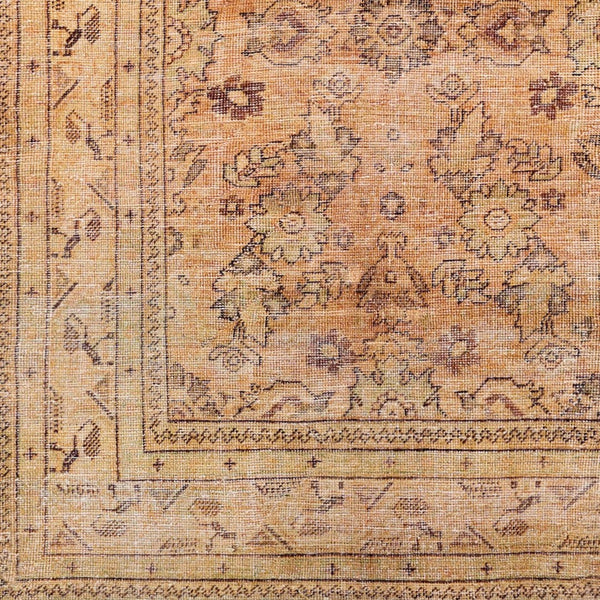 Livabliss Amelie Traditional Chenille Area Rug Soft Low Pile Machine Woven for Living Dining Rooms Brown, Mustard 7'10" x 10'2" AML2338-710102