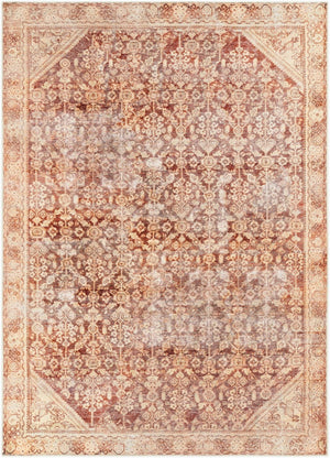 Livabliss Amelie Flatweave Turkish Area Rug Chenille Polyester Blend for Entryways and Hallways Brown, Mustard 2' x 2'11" AML2345-2211