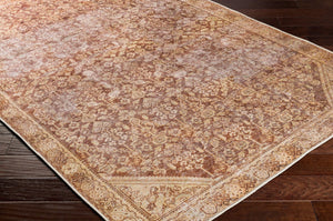 Livabliss Amelie Flatweave Turkish Area Rug Chenille Polyester Blend for Entryways and Hallways Brown, Mustard 2' x 2'11" AML2345-2211
