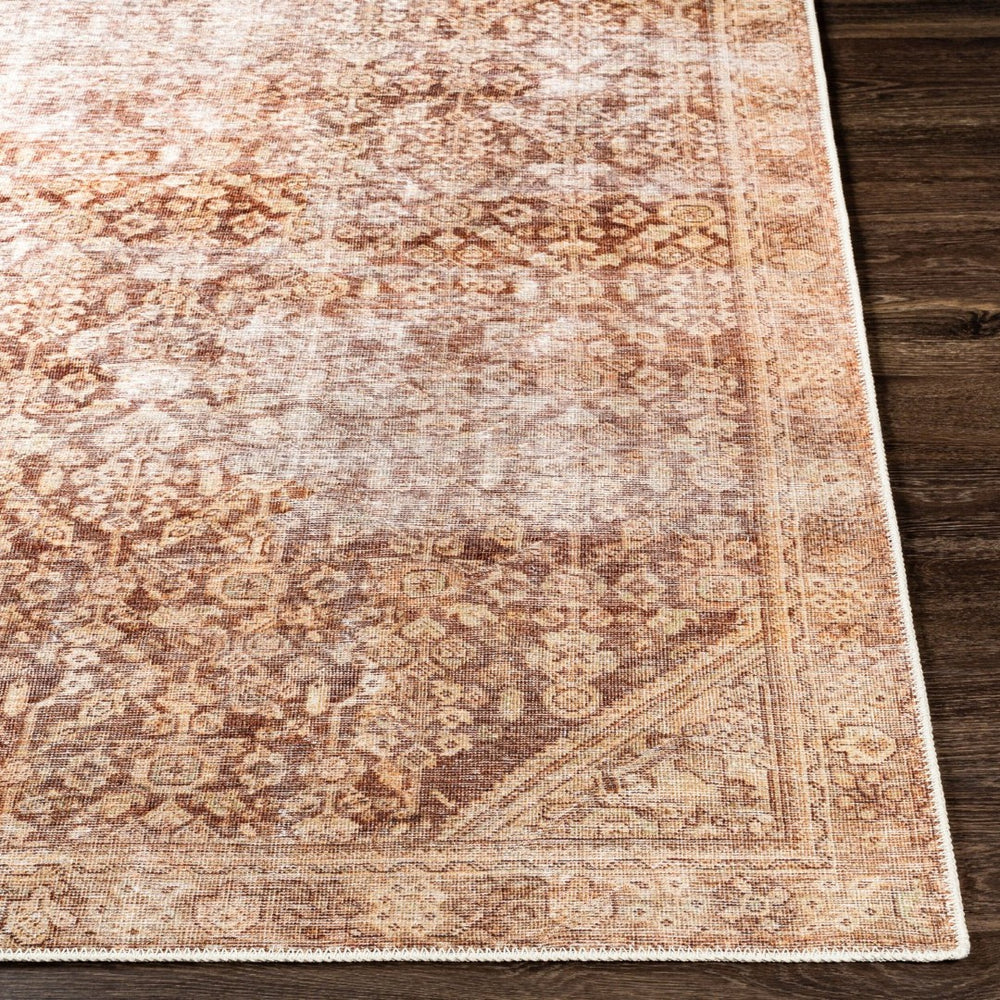 Livabliss Amelie Flatweave Turkish Area Rug Chenille Polyester Blend for Entryways and Hallways Brown, Mustard 2'7" x 7'10" AML2345-27710