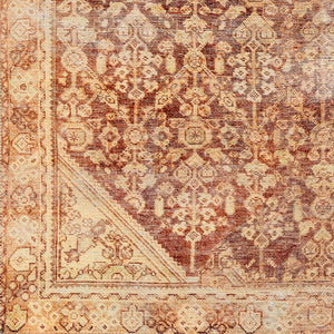 Livabliss Amelie Flatweave Turkish Area Rug Chenille Polyester Blend for Entryways and Hallways Brown, Mustard 2' x 2'11" AML2345-2211