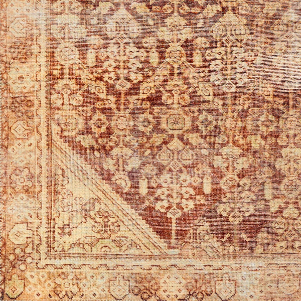 Livabliss Amelie Flatweave Turkish Area Rug Chenille Polyester Blend for Entryways and Hallways Brown, Mustard 2' x 2'11" AML2345-2211