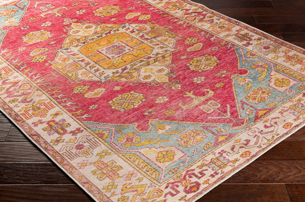 Livabliss Amelie Traditional Chenille Polyester Area Rug Soft Low Pile for Living and Dining Rooms Pink, Saffron 8'10" x 12' AML2346-81012