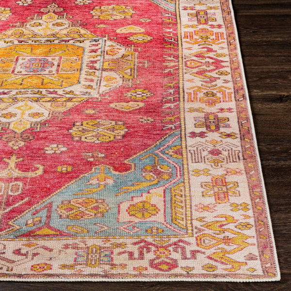 Livabliss Amelie Traditional Chenille Polyester Area Rug Soft Low Pile for Living and Dining Rooms Pink, Saffron 8'10" x 12' AML2346-81012