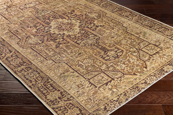 Livabliss Amelie Chenille Area Rug Traditional Motifs Soft Transitional Style for Living Rooms Mustard, Brown 8'10" x 12' AML2348-81012